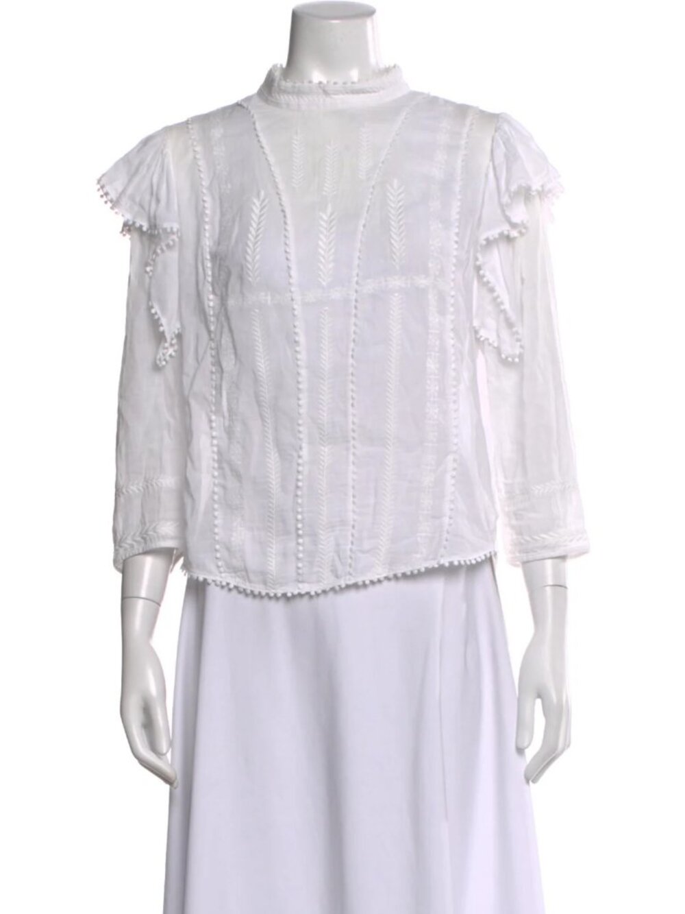 Étoile Isabel Marant  Mock Neck Three-Quarter Sleeve Blouse